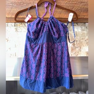 Women’s Halter Top Blue & Navy Floral